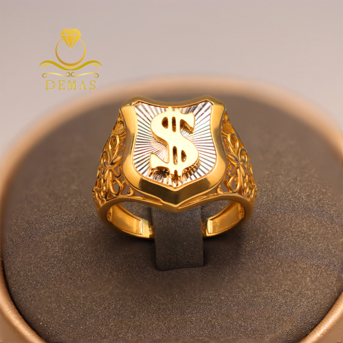 خاتم شعار الدولار عيار 18 إيطالي