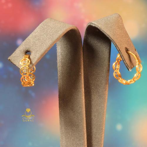 حلق موني كاتشر دائري ذهب صافي عيار 18