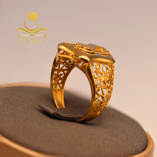 خاتم شعار الدولار عيار 18 إيطالي