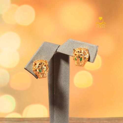 حلق ذهب تصميم بانثر عيار 18