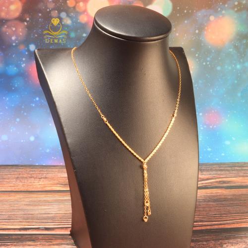 قلادة ذهب تصميم انسيابي عيار 21