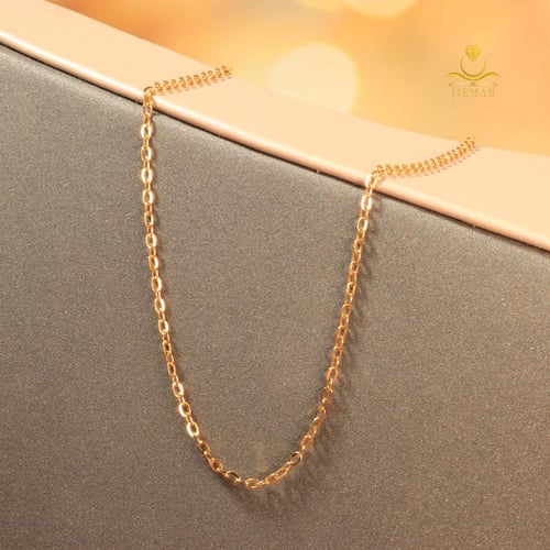 سلسلة ذهب بتصميم حلقات عيار 18