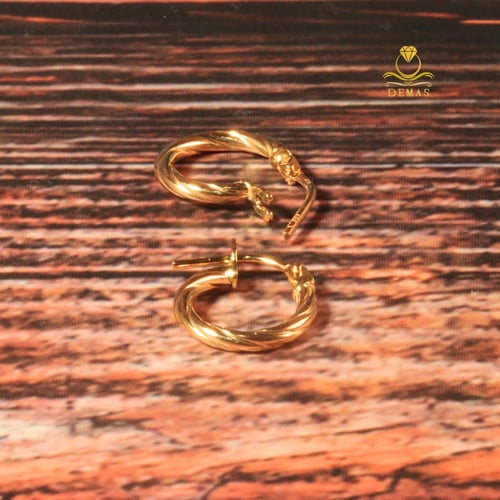 حلق ذهب دائري صغير عيار 18