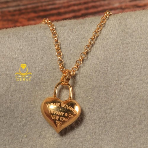 قلادة ذهب قلب تصميم تيفاني عيار 18