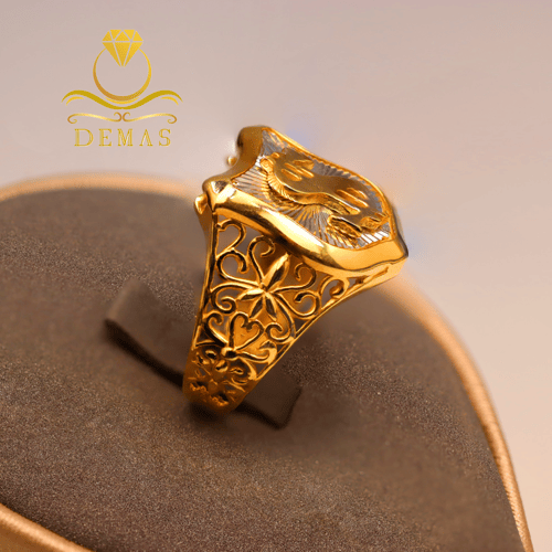 خاتم شعار الدولار عيار 18 إيطالي