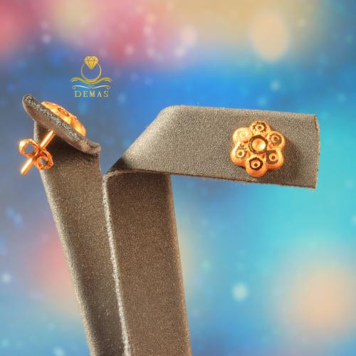 حلق ذهب وردة عيار 21