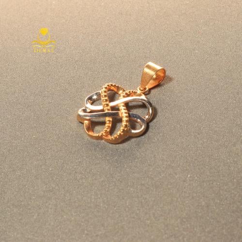 تعليقة ذهب عيار 18 بشكل عقدة أنيقة ثنائية اللون –...