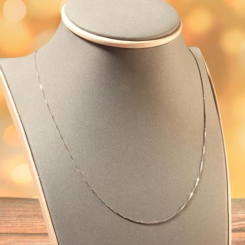 سلسال ذهب أبيض عيار 18 وزن 1.1 جرام طول 18 إنش