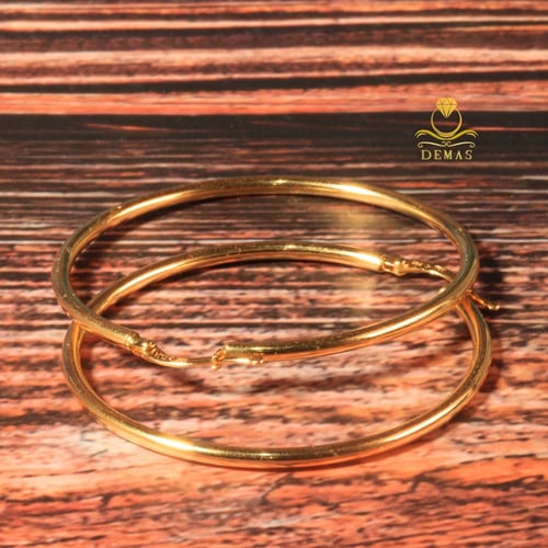 حلق ذهب دائري كبير عيار 18