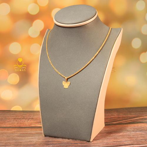قلادة ذهب تصميم فراشة عيار 18