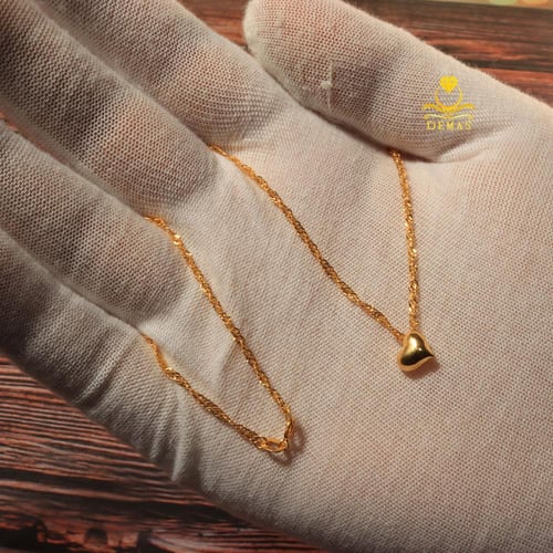 قلادة ذهب قلب ناعم عيار 18 طول 16 إنش – وزن 1.2 جر...