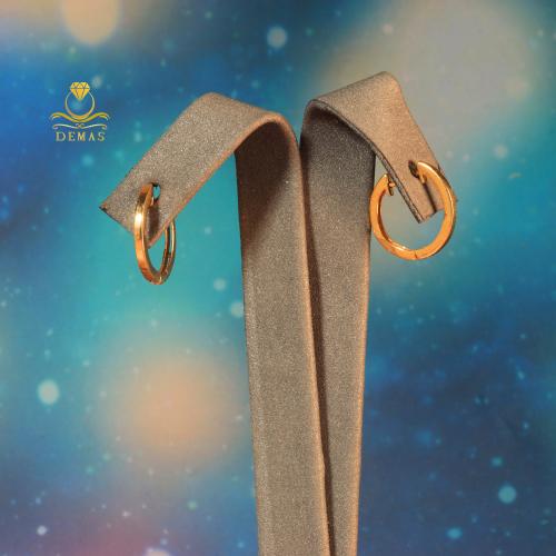 حلق دائري كليب ناعم ذهب صافي عيار 18