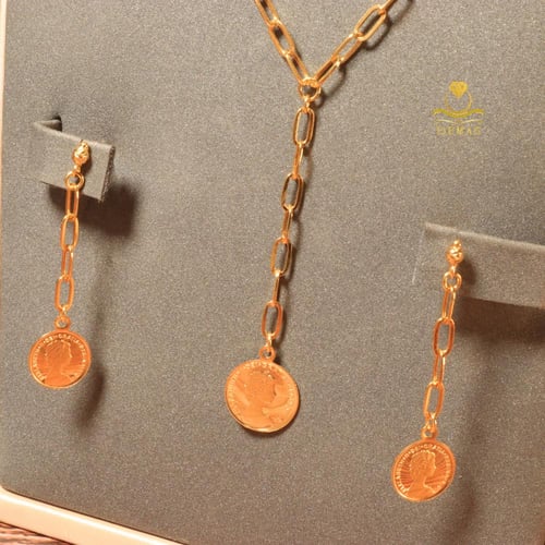 نصف طقم تصميم الملكة ذهب عيار 18