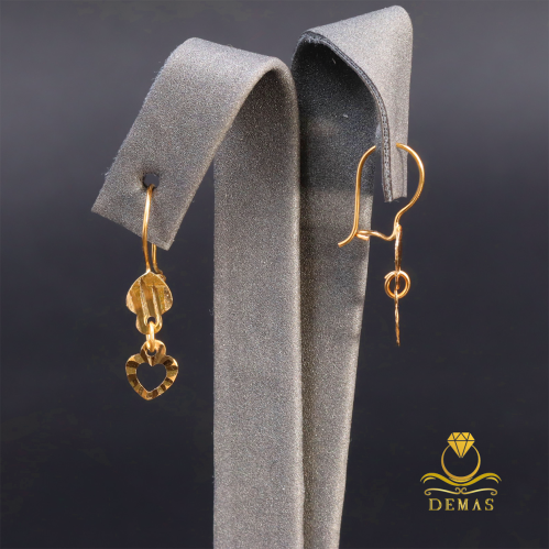 حلق ذهب قلب عيار 21