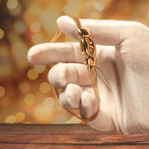 سوار ذهب عيار 18 سلسلة الترابط وزن 3.5 جرام