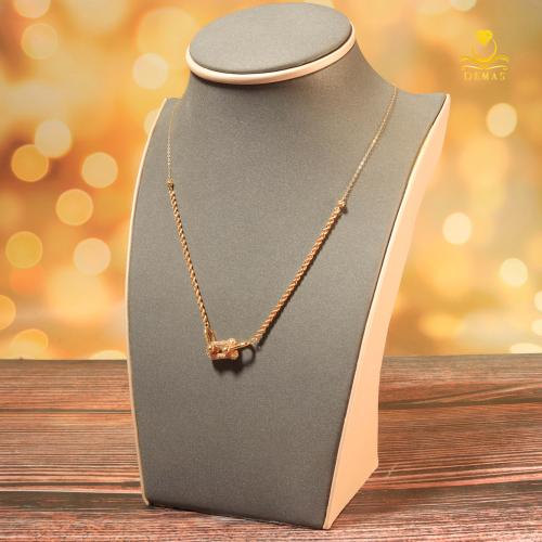 قلادة ذهب تيفاني ناعمة بمرصعة - عيار 18 - 3.4 جم -...