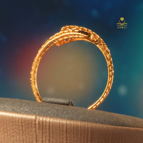 خاتم ذهب صافي تصميم مميز عيار 21