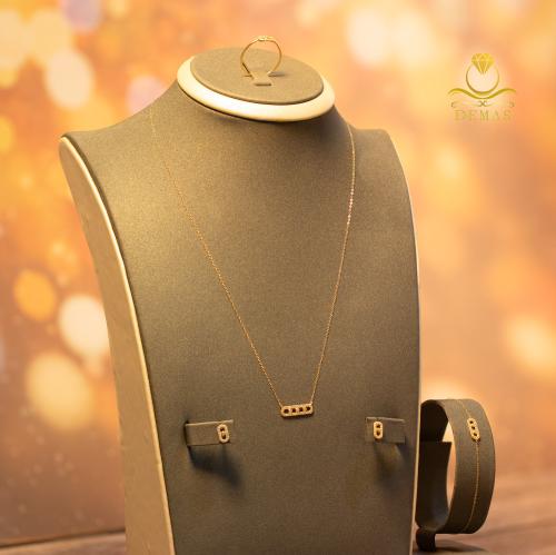 طقم ذهب زركون عيار 18