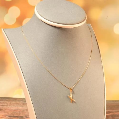 قلادة ذهب إكس X عيار 18 وزن 0.9 جرام طول 16 إنش