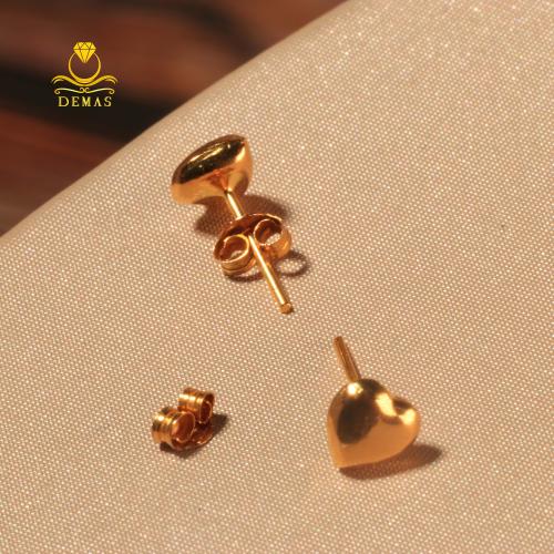 حلق ذهب صغير عيار 18 – قلب ناعم