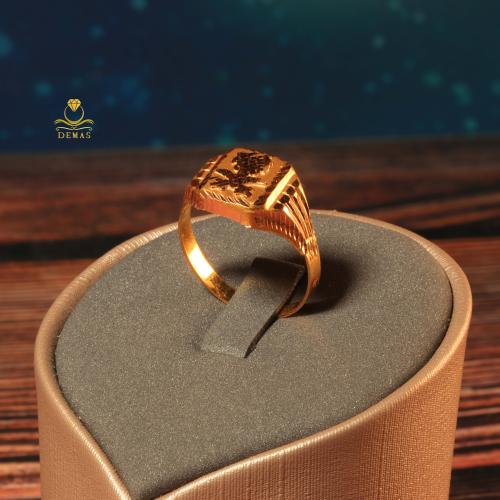 خاتم ذهب صافي شعار السعودية مميز عيار 21