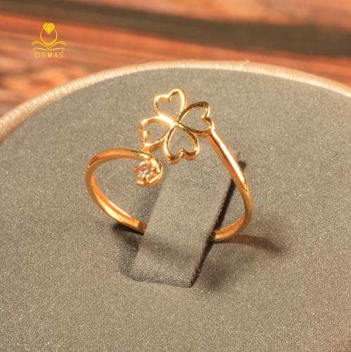 خاتم ذهب تصميم كلوفر عيار 18