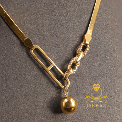 قلادة فلات زركون عيار 18