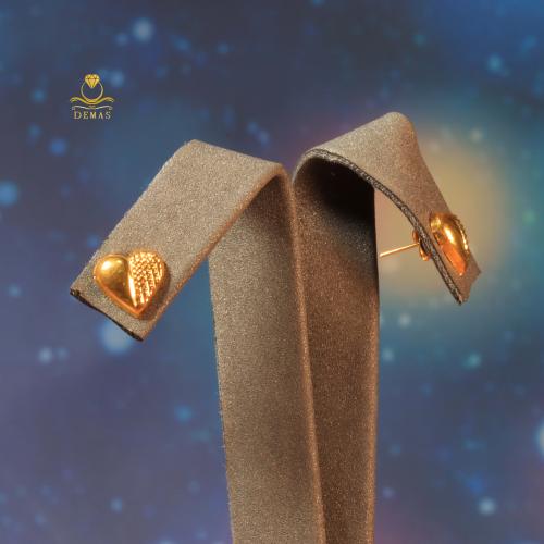 حلق ناعم قلب ذهب صافي عيار 18