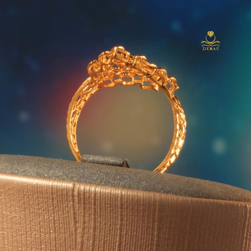 خاتم ذهب صافي تصميم مميز عيار 21