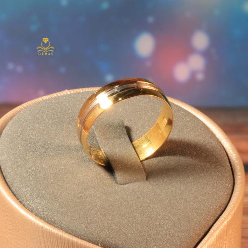 دبله ذهب صافي صب لونين عيار 18