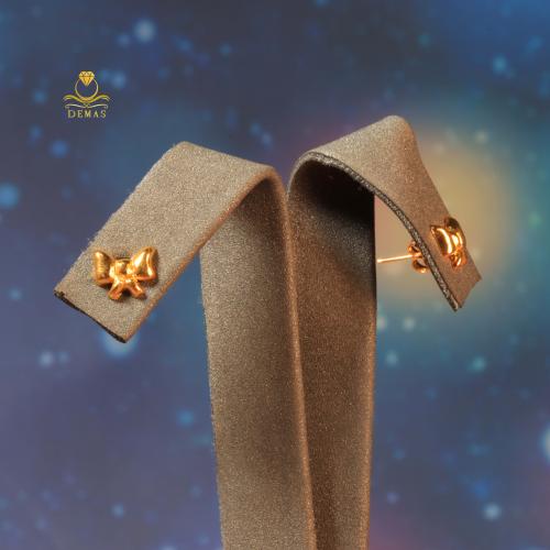 حلق ناعم فراشة ذهب صافي عيار 18