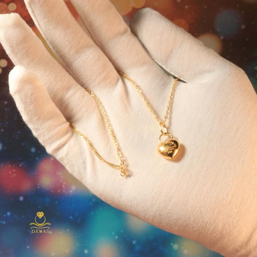 قلادة ناعمة قلب تيفاني ذهب صافي عيار 18