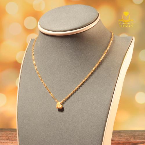 قلادة ذهب قلب محبّب عيار 18 طول 16 إنش – وزن 1.2 ج...