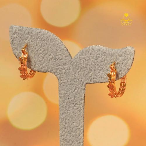 حلق ذهب عيار 21 وزن 3.5 جرام تصميم ورود متدلية فاخ...