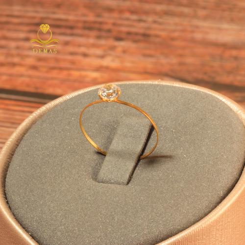 خاتم ذهب سوليتير ناعم عيار 18