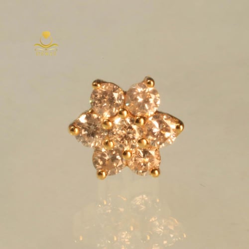 حلق ألماس أصلي ذهب عيار 18