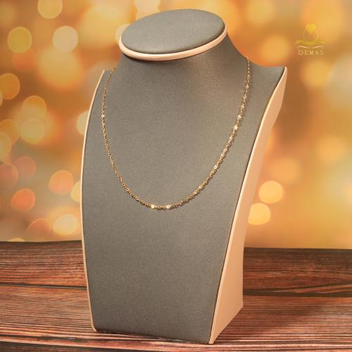 سلسلة ذهب بتصميم حلقات عيار 18