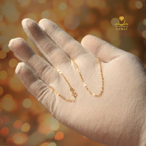 سلسلة ذهب بتصميم حلقات عيار 18