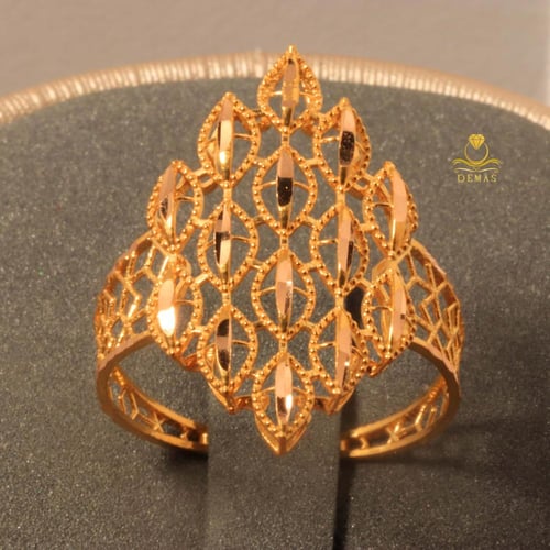 خاتم ذهب صافي تصميم مميز عيار 21