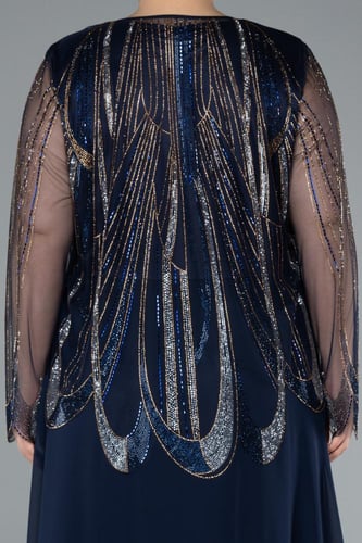 فستان سهرة قطعتين برقبة دائرية