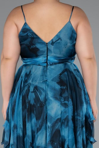 فستان مشجر مكشكش بلا أكمام