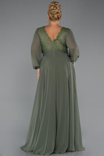 فستان سهرة شيفون طويل بأكمام قصيرة