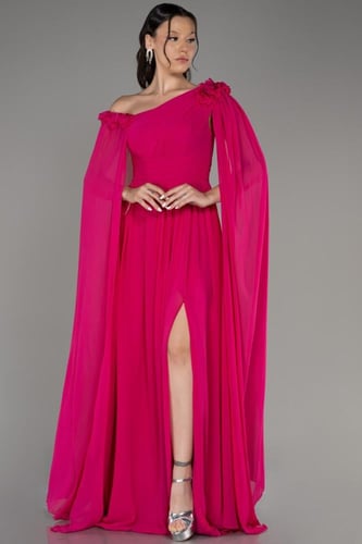 فستان شيفون بكتف واحد