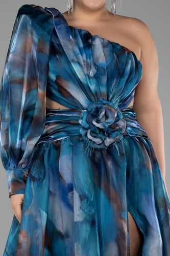 فستان مشجر بكتف واحد