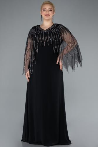 فستان سهرة قطعتين بأكمام شفافة