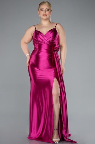 فستان ساتان بخصر على شكل وردة