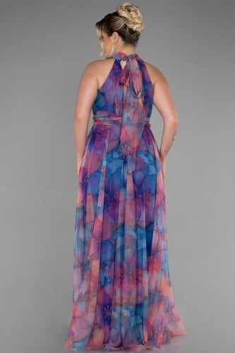 فستان طويل مشجر بلا أكمام