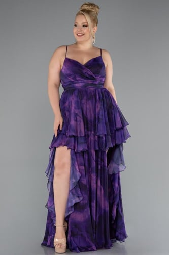 فستان مشجر مكشكش بلا أكمام