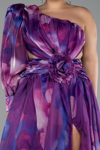 فستان مشجر بكتف واحد