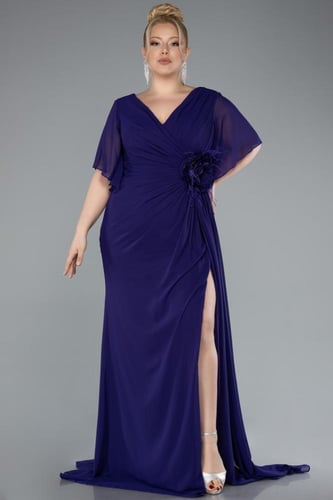 فستان سهرة شيفون بوردة خصر مطرزة